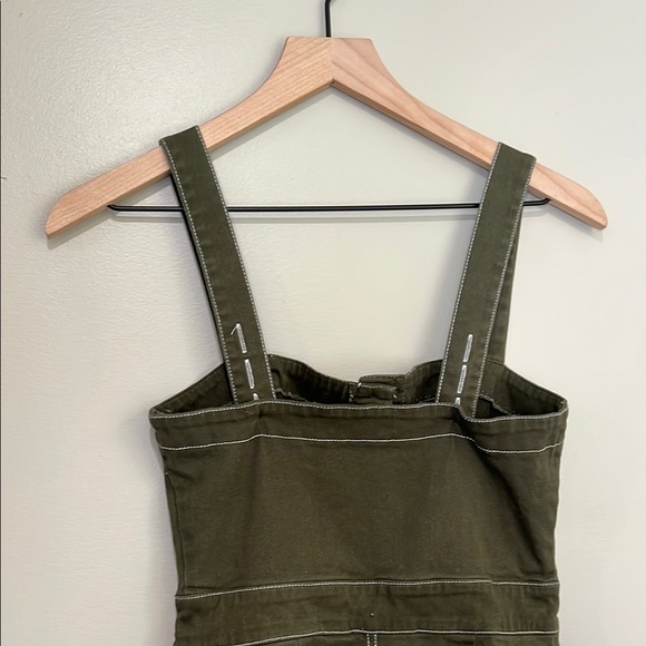 Kendall & Kylie Women's Olive Green & White Utility Jumpsuit Size S - Picture 7 of 10